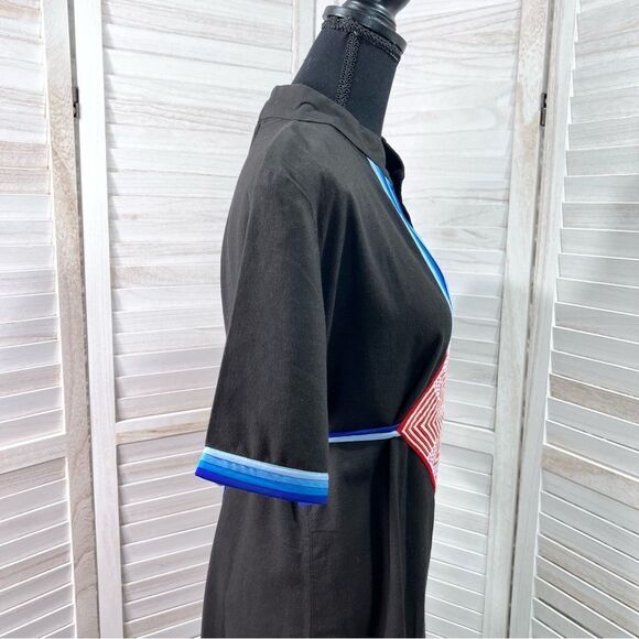 Vintage Embroidered Kaftan Caftan Maxi House Dress Large - Picture 8 of 11